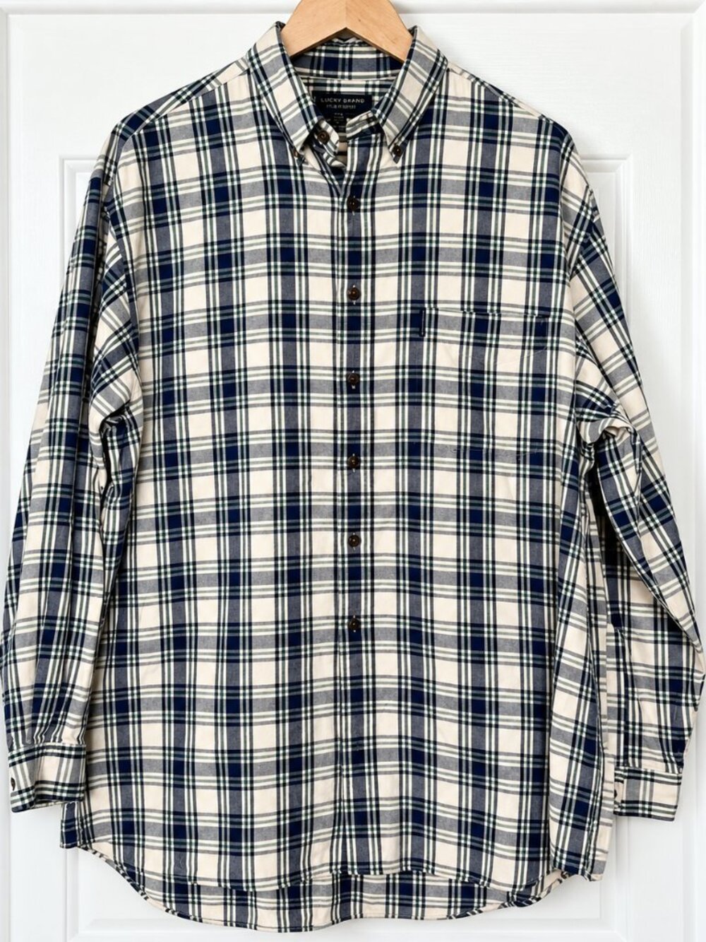 Abercrombie & Fitch The Big Shirt Men’s L Plaid Button Down 100% Cotton